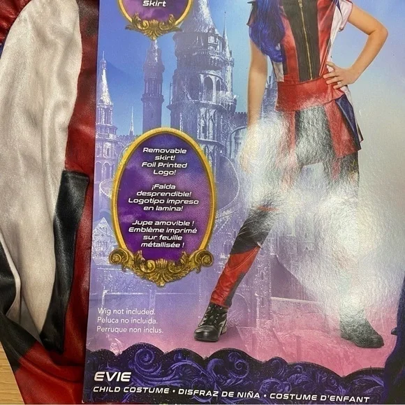 Disney Descendants Evie Costume NWT Girls Small 4-6 Red Black Skirt Halloween - Picture 3 of 4